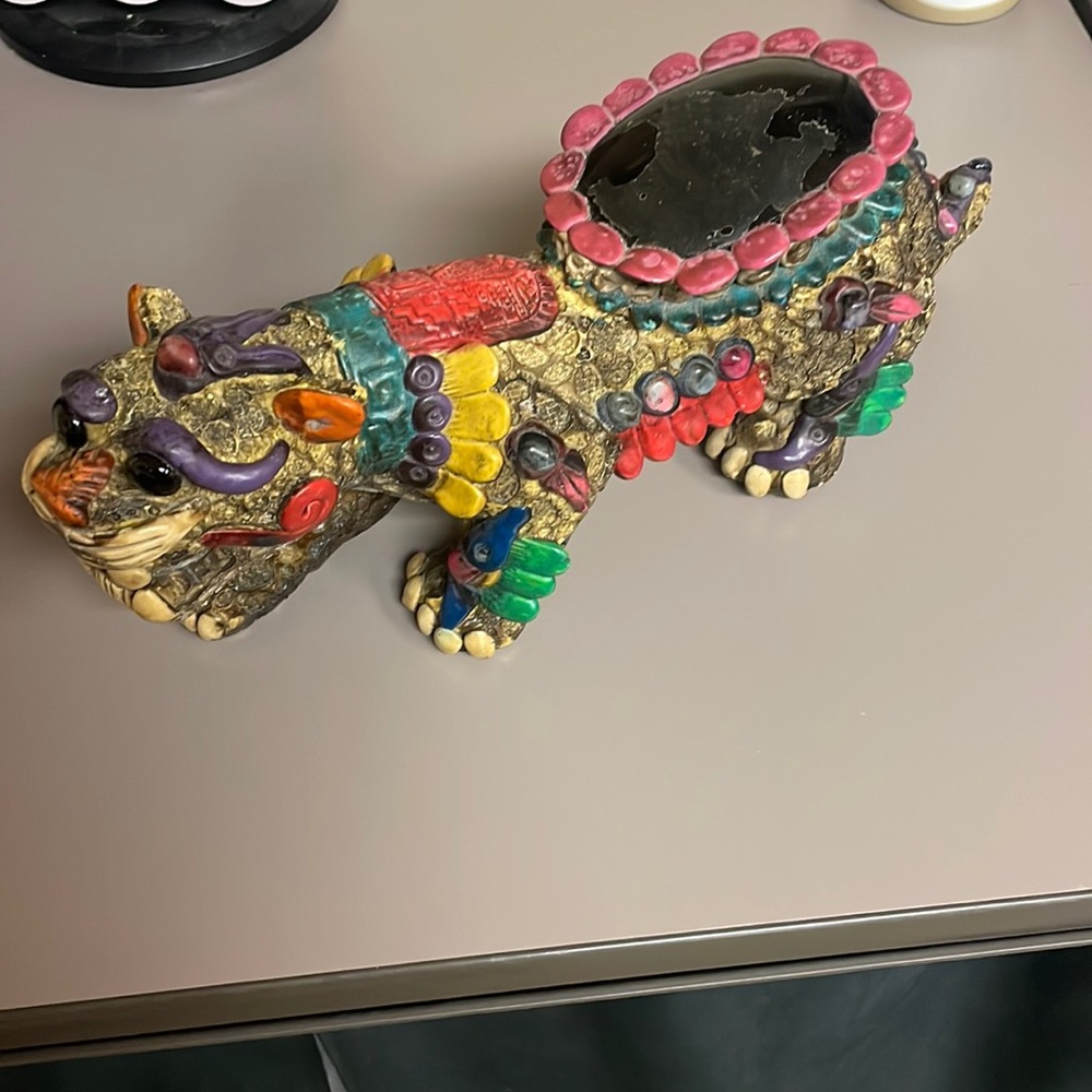 Jaguar made of fish bone
